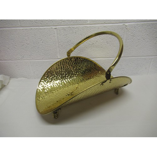 855 - A Brass log basket