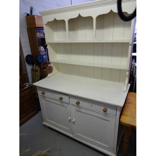 45 - A Large Cream Painted Dresser - In Need of Restoration 141 x 62 x 200cm