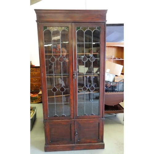 58 - A Lead Glass Display Cabinet 89 x 28 x 198cm