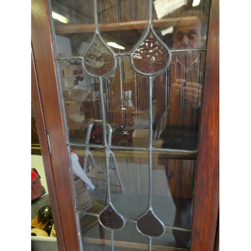 58 - A Lead Glass Display Cabinet 89 x 28 x 198cm