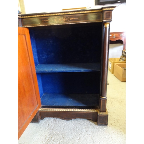 94 - A Victorian Mourning Period Cabinet with Key 83 x 40 x 106cm