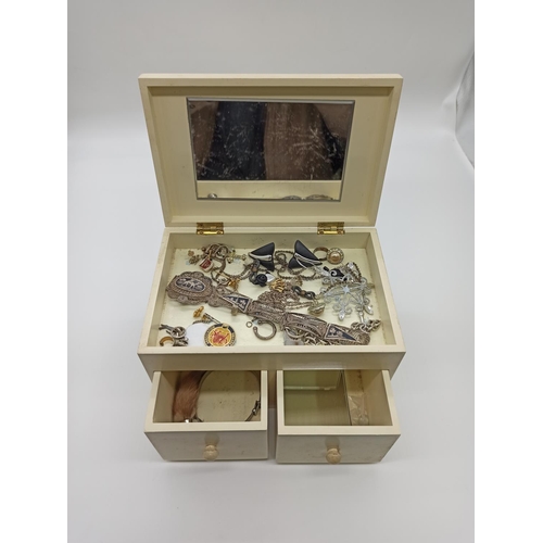 51 - A Box of Assorted Jewellery including a Quantity of Silver Items