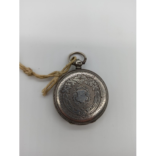 9 - Hall Marked Silver Pocket Watch with Key -Working Order