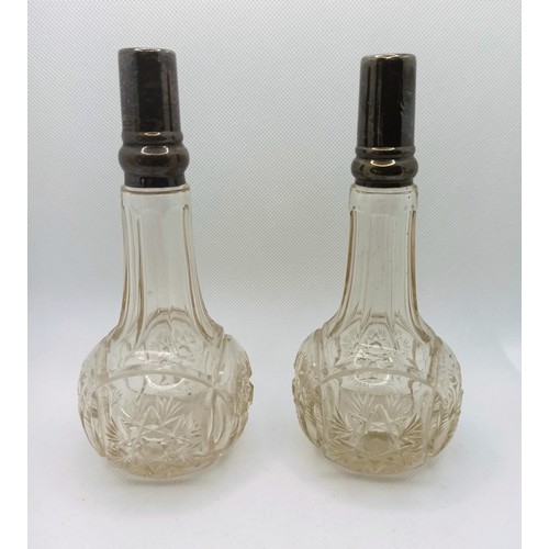 7D - Two Hallmarked Silver topped Bottles and Perfume Bottle