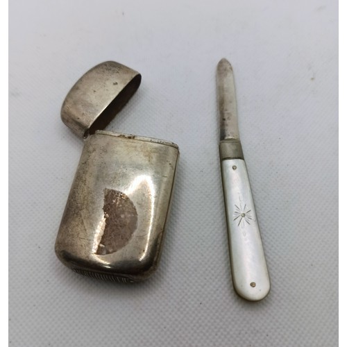8C - A Hallmarked (worn) Silver Matchcase with the inscription 'Spero Meliora' - 'I hope for better thing... 