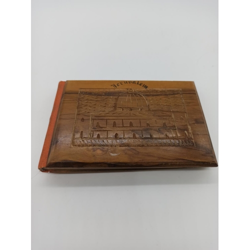 65a - An Antique Carved Olive Wood Book 