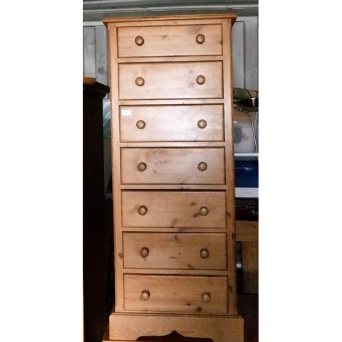 749 - A 7 Drawer Solid Pine Tallboy Chest of Drawers 49 x 48 x 120cm