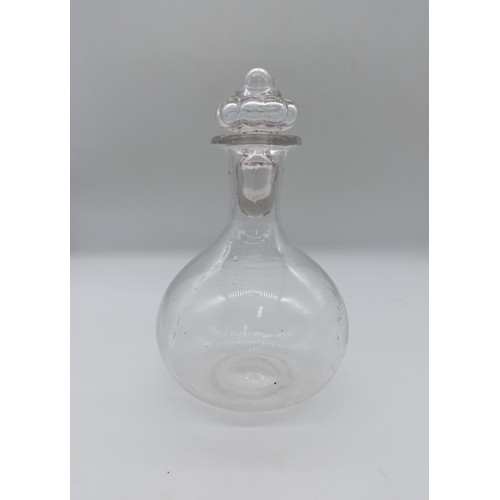 63a - An Antique Blown Glass Decanter with Ground Pontil Mark