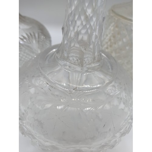 81a - 3 x Cut Glass Decanters