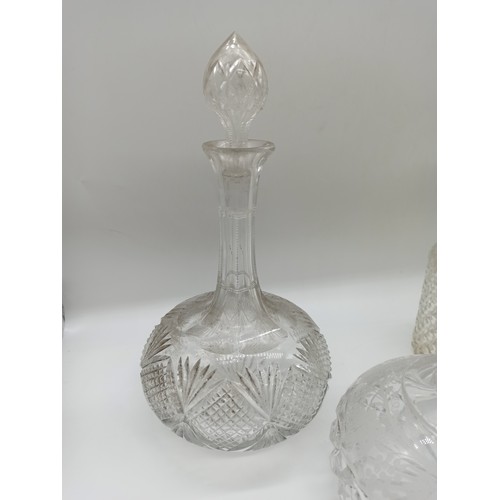 81a - 3 x Cut Glass Decanters