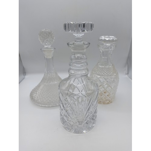 81b - 3 x Cut Glass Decanters