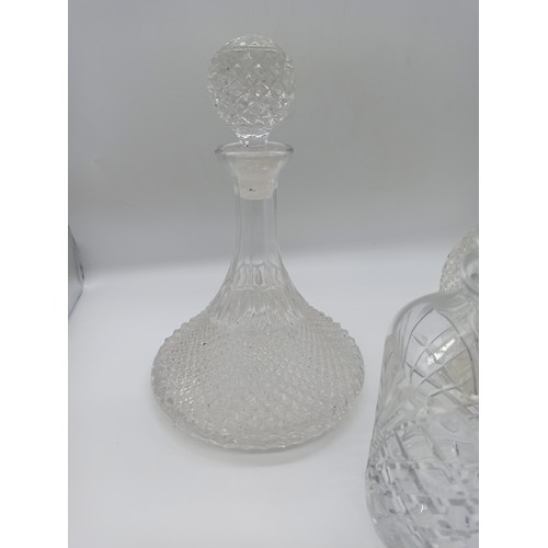 81b - 3 x Cut Glass Decanters