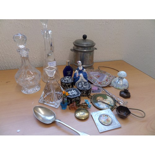 771 - Assorted Items Including Crystal Jars, Pewter Pot etc.