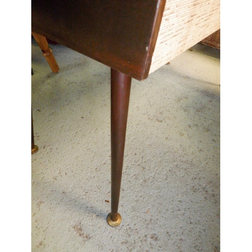 106 - Baird Vintage Record Player in Mahogany Style Unit with Brass Pad Feet and Material Frontage