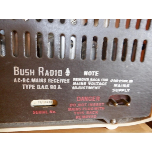 107 - Vintage Bush Bakalite Type Cased Radio 73-184981 (no power supply)