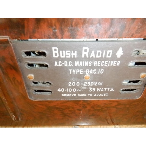 108 - Vintage Bush Bakalite Type Cased Radio 62/66089