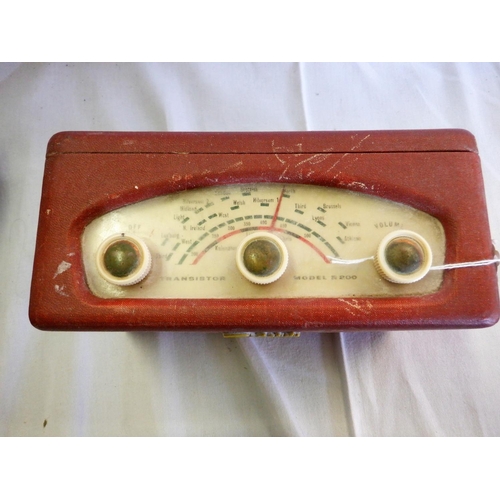 109A - Red Vintage Robert Transistor Radio Model 200