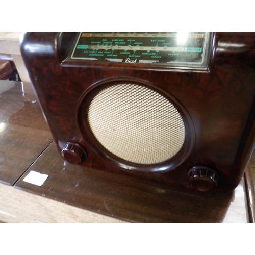 111 - Vintage Bush Bakelight Cased Radio Mahogany Colour Serial 73/172283