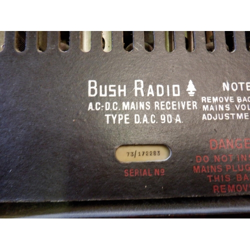 111 - Vintage Bush Bakelight Cased Radio Mahogany Colour Serial 73/172283