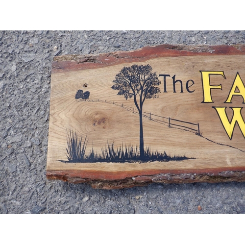 139 - Handmade Solid Oak  Farmers Weekly Sign 47cm x 17.5cm