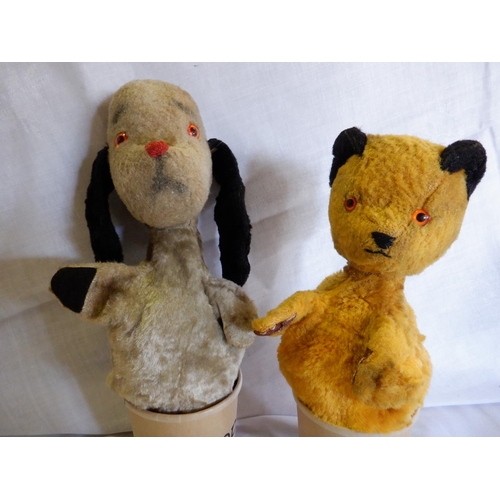 157 - 1960's Chad Valley Sooty and Sweep Hand Puppets