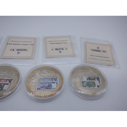 172 - British Bank Note Coins £1, £5, £10 and £50 Coin with COA