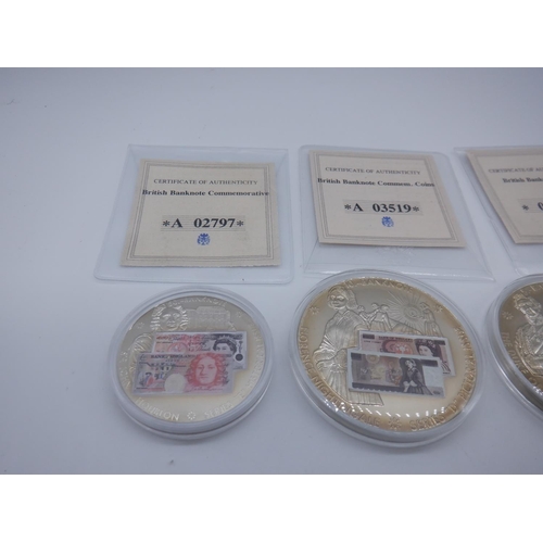 172 - British Bank Note Coins £1, £5, £10 and £50 Coin with COA