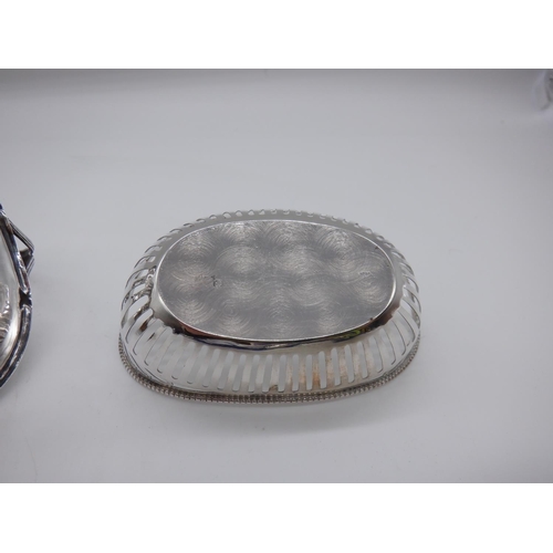 19 - Hallmarked Silver Pin Dish and Dutch Hallmarked Silver Basket 47grams