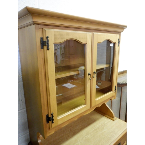 230 - Wooden Kitchen Dresser with Cupboards and Drawers - Glass fronted Display approx. 97cm x 48 cm x 178... 