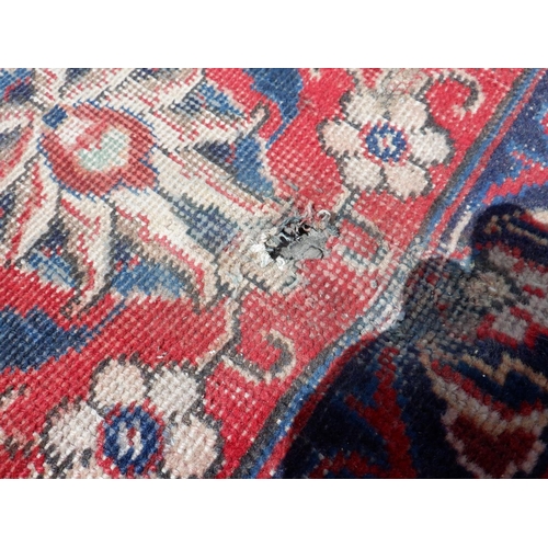 237 - Handmade Patterned Wool Rug approx. 390 x 283cm ( little damage see photo)