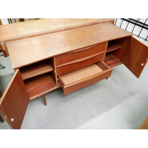 238 - Mid Century Design Teak Sideboard with 3 Drawers and 2 Cupboards  approx. 131w x 42 d x 69h