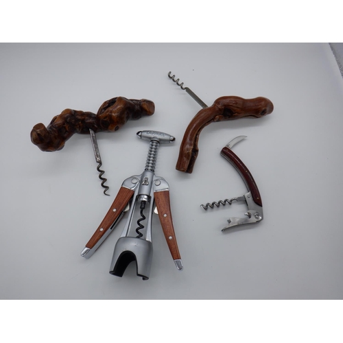 275b - A Variety of Corkscrews including Laguiole and Natural Wood Handled