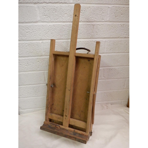 276 - Foldaway Wooden Artists Easel with Paper Storage Compartment approx. 84 h x 30 w x 17d cm