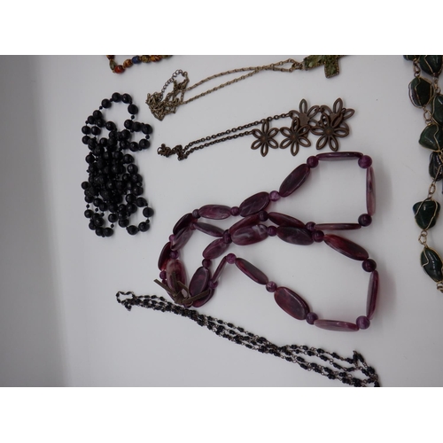 339a - An Amethyst and Other Assorted Necklaces