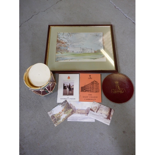 344 - Sandhurst Memorabilia inc 1971 Print of Sandhurst , Ice Bucket , Brochures and More