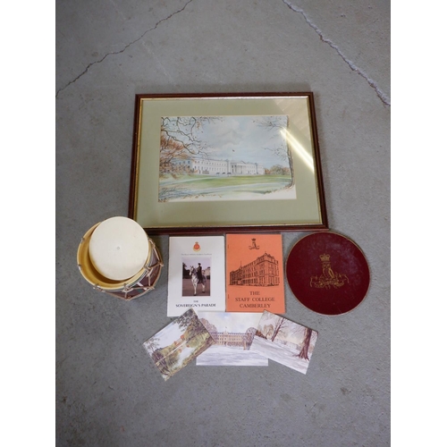 344 - Sandhurst Memorabilia inc 1971 Print of Sandhurst , Ice Bucket , Brochures and More