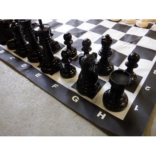 345 - Garden Chess Game with all Components approx. 90cm x 90cm