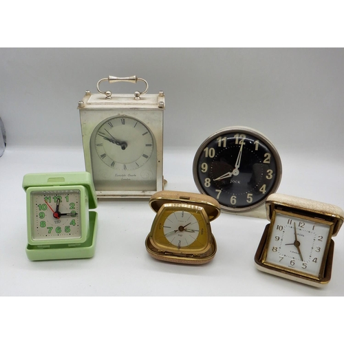 353a - 6 x Carriage/Travel Clocks, Jock, Europa, Schatz etc.