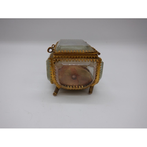 36 - An Antique French Crystal and Gilt Ormalou Jewellery Box Napoleon III Circa 1860. Age Related Scratc... 