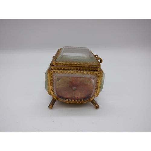 36 - An Antique French Crystal and Gilt Ormalou Jewellery Box Napoleon III Circa 1860. Age Related Scratc... 