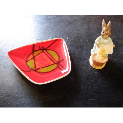 364 - Beswick Beatrix Potter Cecily Parsley with Brown Back Stamp and a Poole Pottery Dish