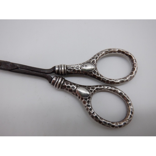 45 - A Pair of Hallmarked Silver Victorian Nail Scissors 11cm