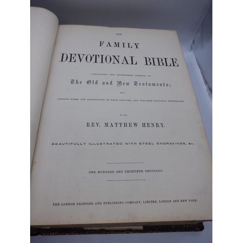 50b - A Very Large Leather Bound Illustrated Family Devotional Bible