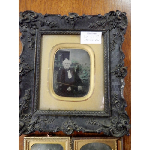 51a - 3 x Daguerreotypes of a Gentlemen, an Officer and a Portrait Photograph of an Older Gentleman