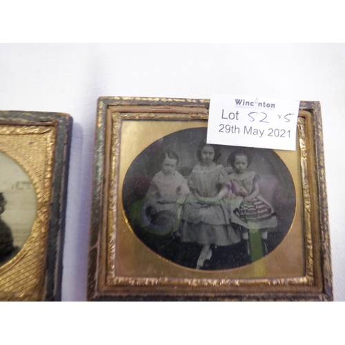 52 - 5 x Framed Daguerreotypes of Family Portraits