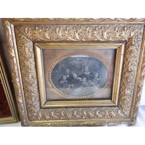 53 - 4 Framed Daguerreotypes of Family Portraits and Garden Scene