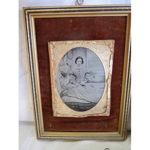 53 - 4 Framed Daguerreotypes of Family Portraits and Garden Scene