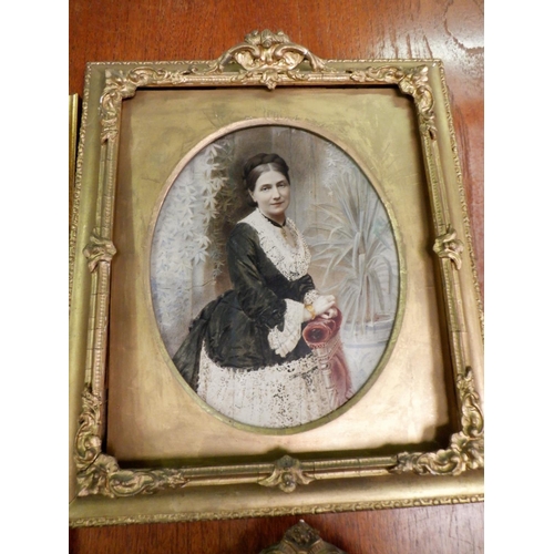 53a - Old Photograph , Silk Embroidery Pictures, Prints and Frames (as found)