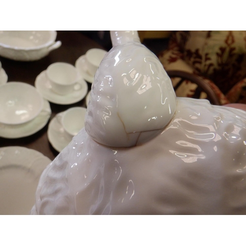 58 - A Quantity of Part Coalport and Wedgewood White Cabbage Leaf Dinner Service. Consisting of 2 x Dinne... 