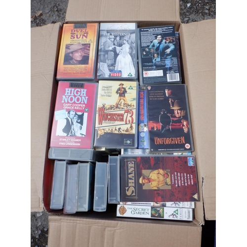 626 - A Large box of VHS Videos - Mainly Westerns